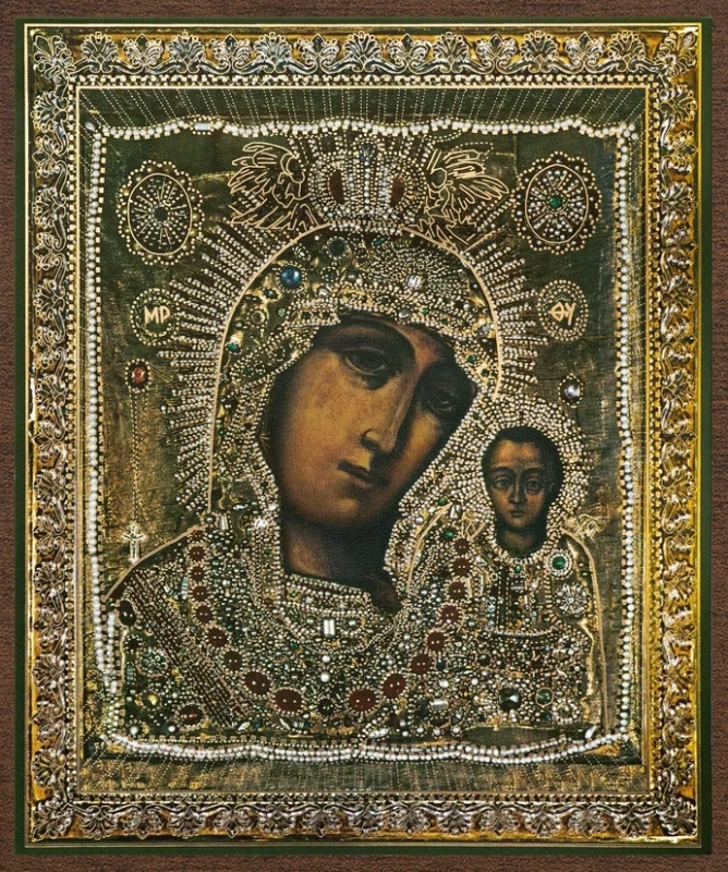 Икона БМ "Казанская в ризе" 10х12 на МДФ-6