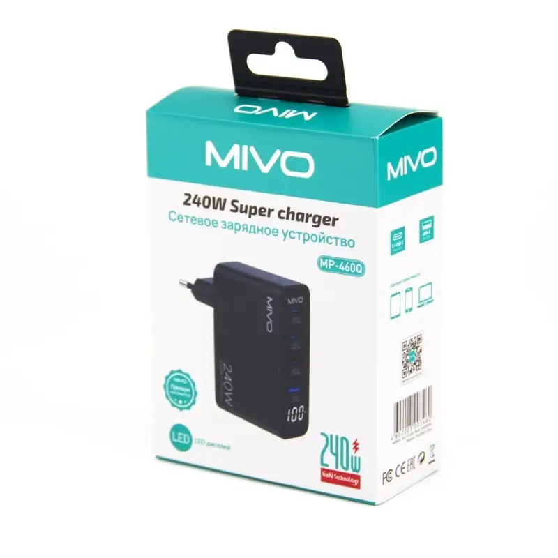 Сетевое зарядное устройство 240w MIVO MP-460Q 240w Сетевое зарядное устройство 240w MIVO MP-460Q 240w
