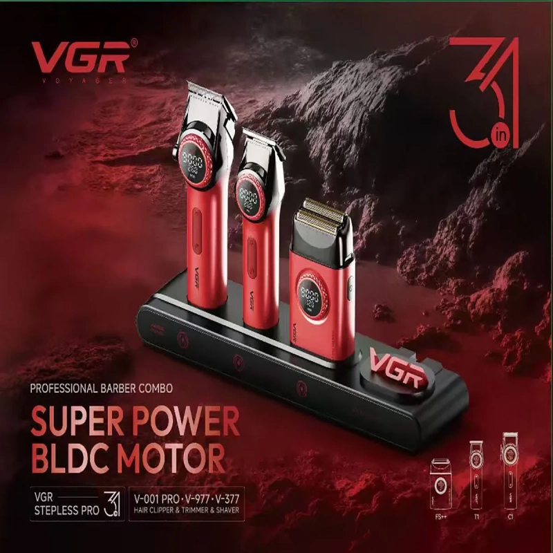 Набор для стрижки волос 3в1 VGR V-001PRO Черный Набор для стрижки волос 3в1 VGR V-001PRO Черный