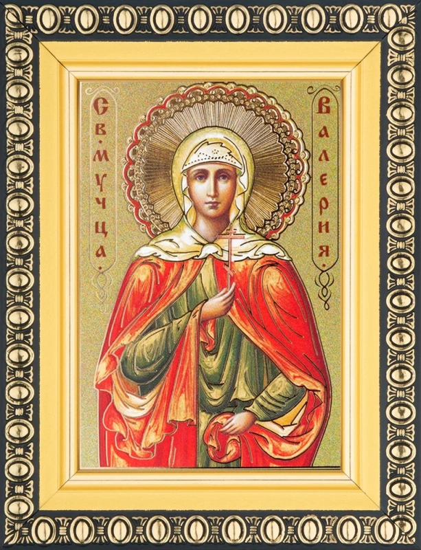 Икона "Валерия Кесарийская" 6х9 в раме 8х11