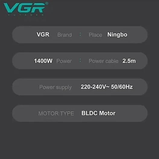 Профессиональный фен для укладки волос VGR V-440 красный