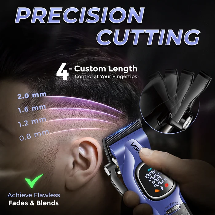 Машинка для стрижки волос VGR V-886C Фиолетовая