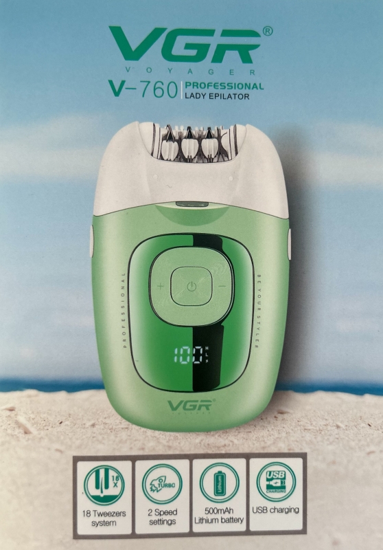 Эпилятор VGR V-760 Зеленый Эпилятор VGR V-760 Зеленый