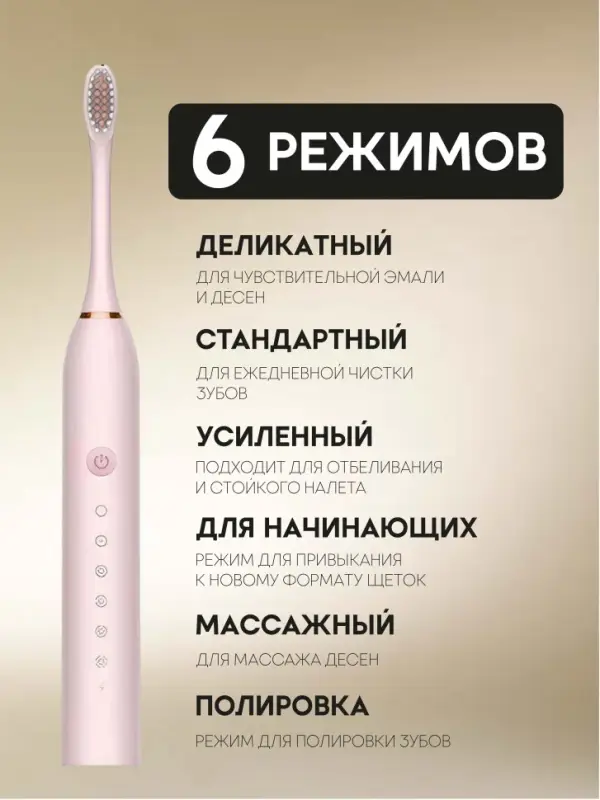 Электрическая зубная щетка Sonic X3 Розовая