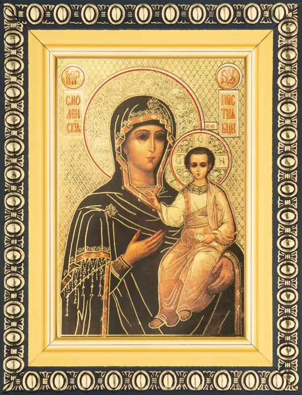 Икона БМ "Смоленская" 6х9 в раме 8х11