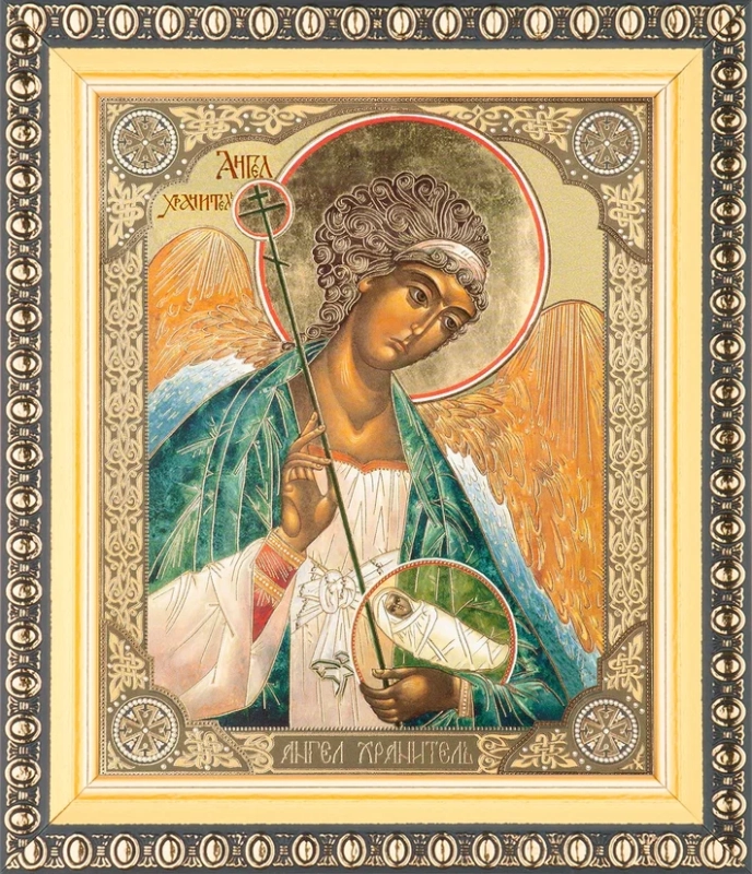 Икона "Ангел Хранитель" (поясной) 10х12 в раме 13х15