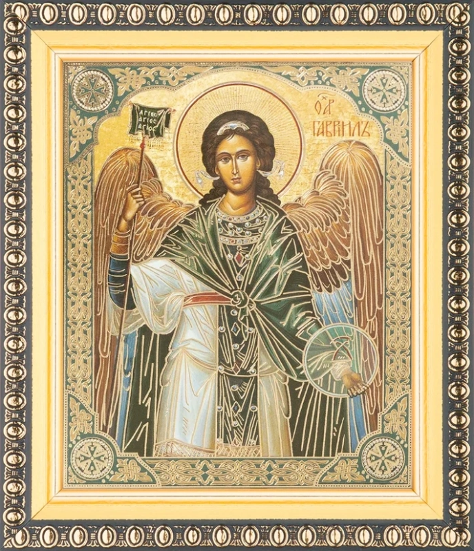 Икона "Архангел Гавриил", вид 2, 10х12 в раме 13х15