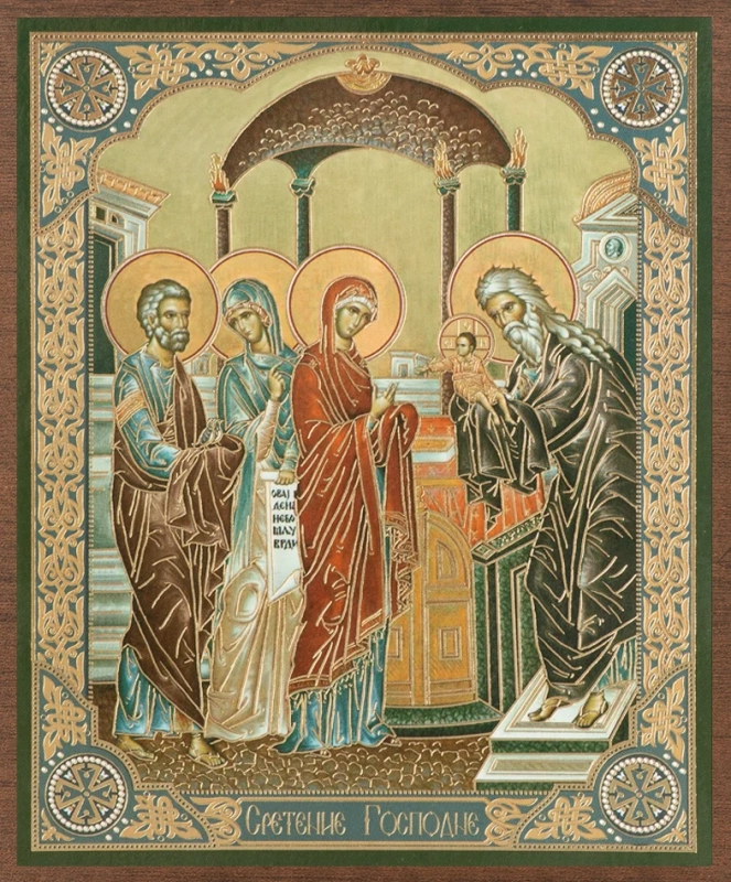 Икона "Сретение Господне" 10х12 на МДФ-6 (1012-1573)