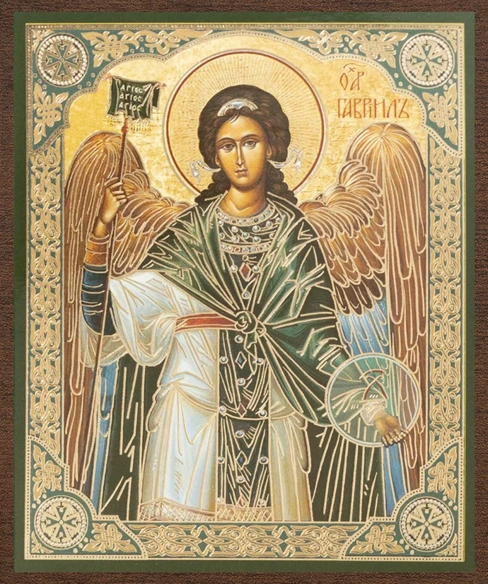 Икона "Архангел Гавриил", вид 2, 10х12 на МДФ-6