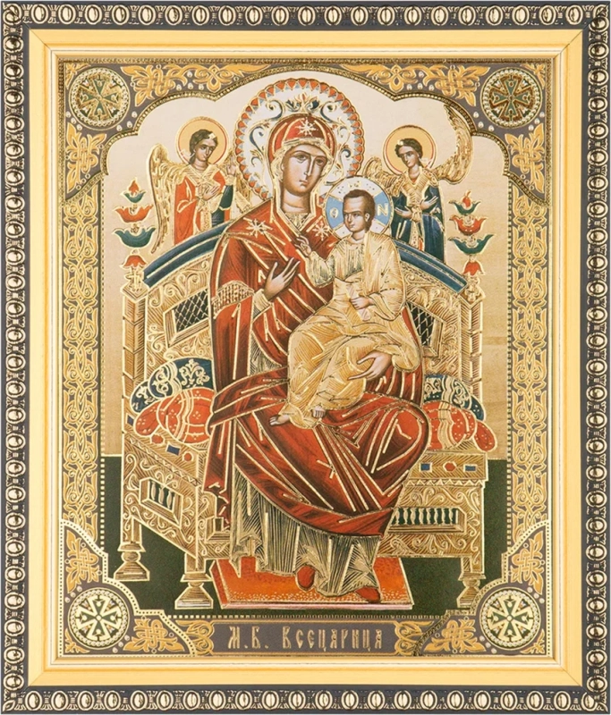 Икона БМ "Всецарица", вид 3, 15х18 в раме 18х21