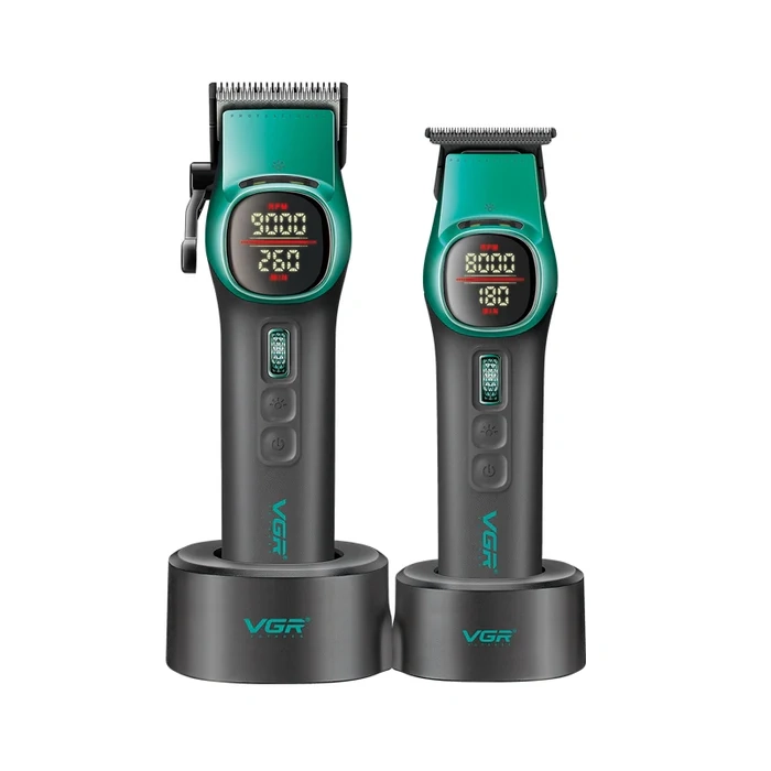 Набор для стрижки волос В кейсе 2в1 VGR V-885 S2 Зеленый Набор для стрижки волос В кейсе 2в1 VGR V-885 S2 Зеленый