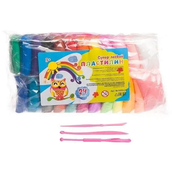 Пластилин Супер легкий 24 цвета Пластилин Супер легкий 24 цвета
