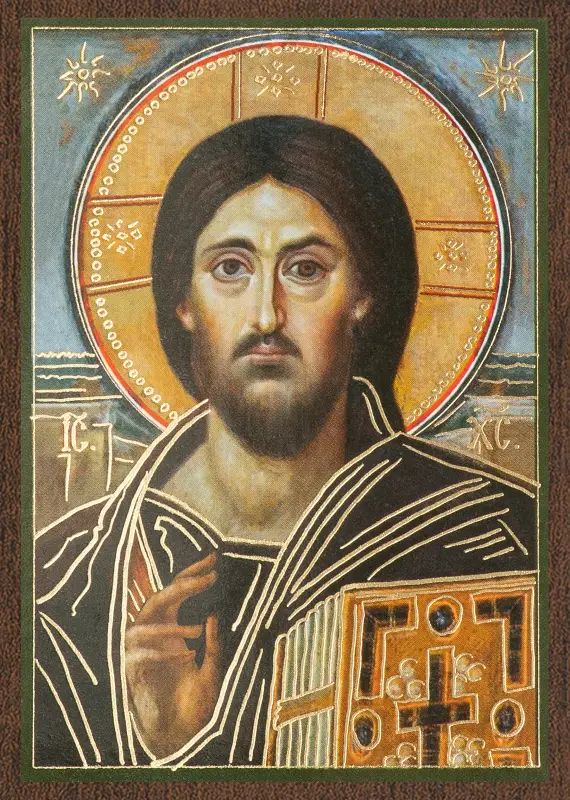 Икона "Спас Синайский" 6х9 на МДФ-6