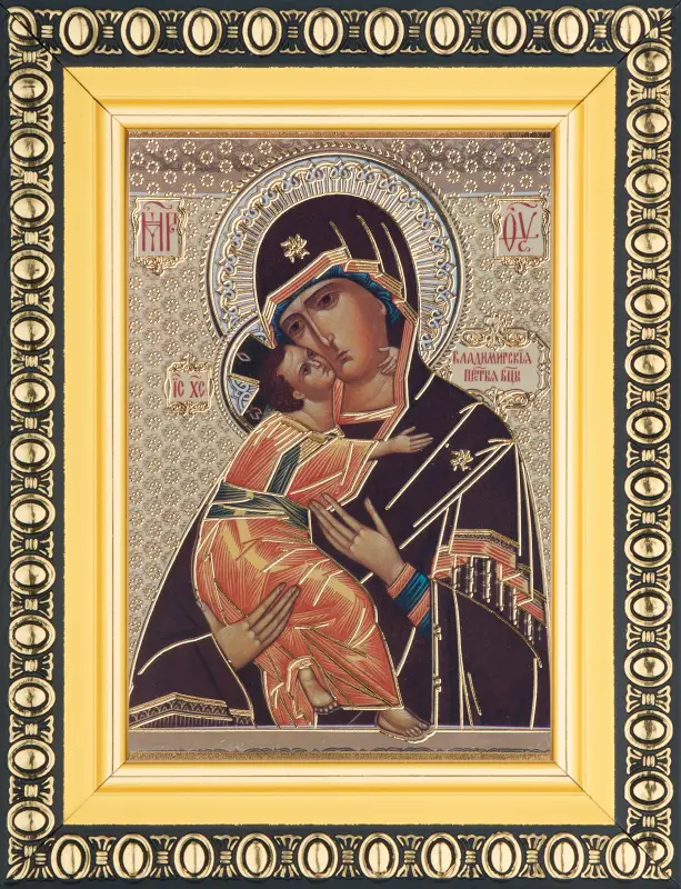 Икона БМ "Владимирская" 6х9 в раме 8х11