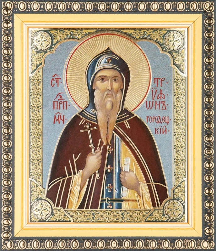 Икона "Трифон Городецкий" 10х12 в раме 13х15