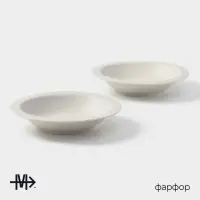 Тарелки Magistro Jarwah Lausanne, 550 мл, 21,3×4 см, глубокие, набор 2 шт, фарфор, серые Тарелки Magistro Jarwah Lausanne, 550 мл, 21,3×4 см, глубокие, набор 2 шт, фарфор, серые