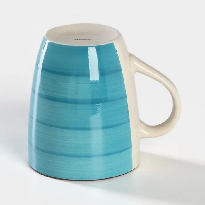 Кружка керамическая Доляна «Морской мир», 360 мл, цвет голубой