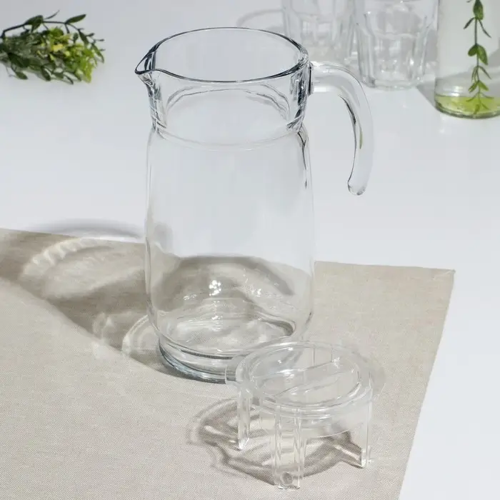 Кувшин стеклянный «Акватик», 1650 мл, прозрачная акриловая крышка Кувшин стеклянный «Акватик», 1650 мл, прозрачная акриловая крышка