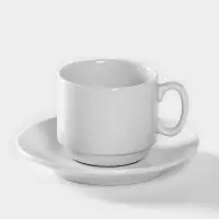 Кофейная пара фарфоровая «Мокко», 100 мл, блюдце d=11,5 см Кофейная пара фарфоровая «Мокко», 100 мл, блюдце d=11,5 см