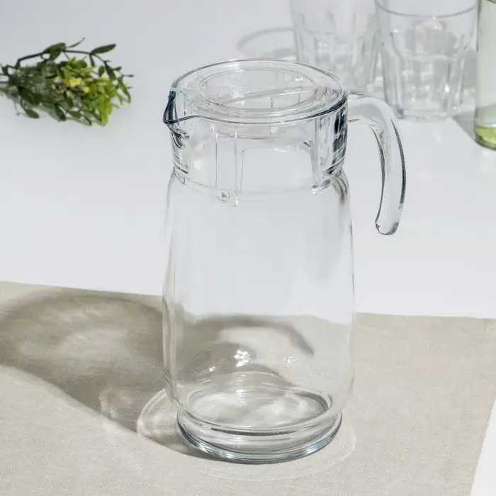 Кувшин стеклянный «Акватик», 1650 мл, прозрачная акриловая крышка Кувшин стеклянный «Акватик», 1650 мл, прозрачная акриловая крышка