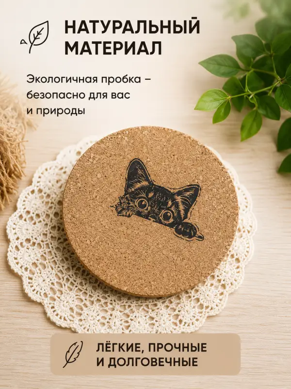 Пробковые подставки под кружки и стаканы