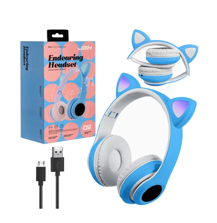 Наушники Bluetooth STM-28 CAT JBH голубые