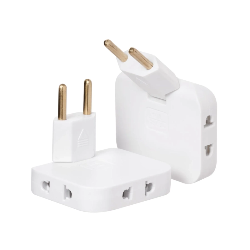 Тройник для розетки плоский поворотный 180, переходник