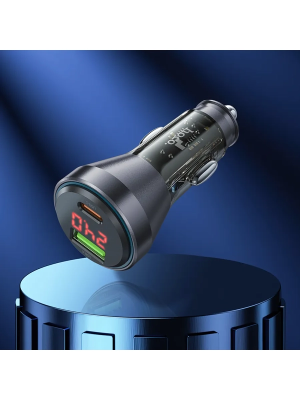 Автомобильное зарядное устройство, 1 USB QC3.0 18W, 1 PD 30W с дисплеем Автомобильное зарядное устройство, 1 USB QC3.0 18W, 1 PD 30W с дисплеем