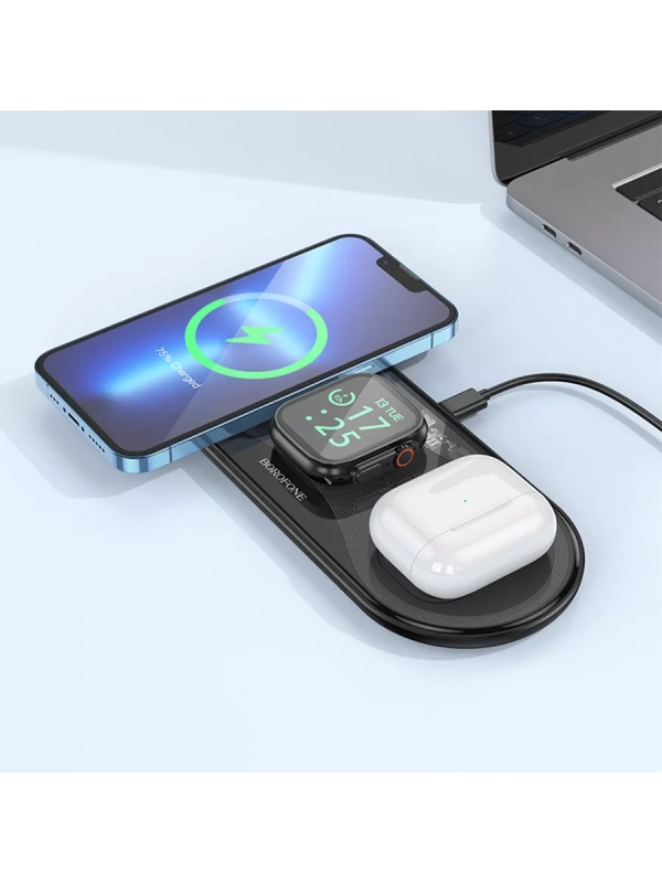 Зарядное устройство 3-в-1 для iPhone, Airpods, Watch Зарядное устройство 3-в-1 для iPhone, Airpods, Watch