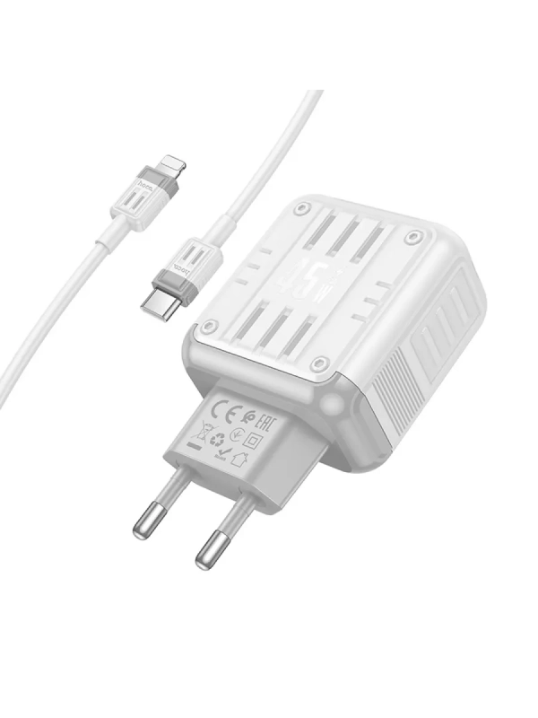 Сетевое зарядное устройство, 1 USB 3.0 QC+1 PD 45W (C136A) Сетевое зарядное устройство, 1 USB 3.0 QC+1 PD 45W (C136A)