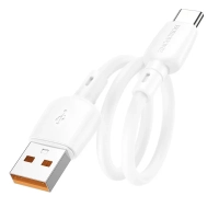 Короткий кабель USB - Type-C BOROFONE BX93 / 25см, 6A, 100W / белый