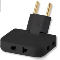 Тройник для розетки плоский поворотный 180, переходник