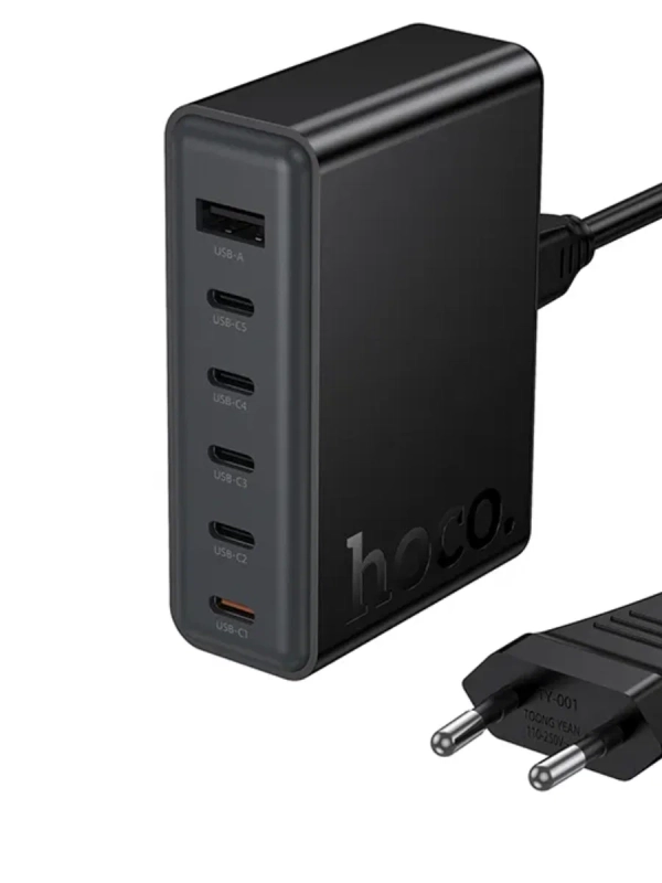 Зарядное устройство HOCO, C150A PD45W, для 6 устройств, 4 порта Type-C, 1 порт USB, кабель