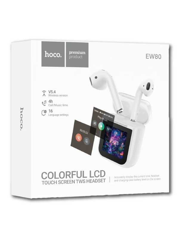 Беспроводные наушники EW80 BT TWS, сенсорный экран Беспроводные наушники EW80 BT TWS, сенсорный экран