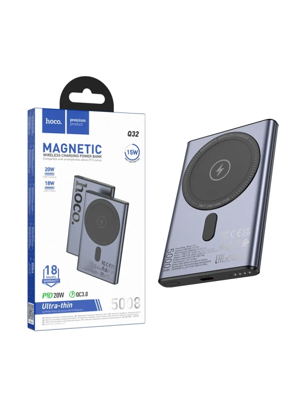 Быстрый тонкий Magsafe магнитный повербанк 5000 m*Ah Q32 Быстрый тонкий Magsafe магнитный повербанк 5000 m*Ah Q32