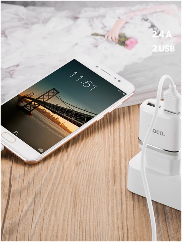 Зарядное устройство для телефона 2-USB 2.4A