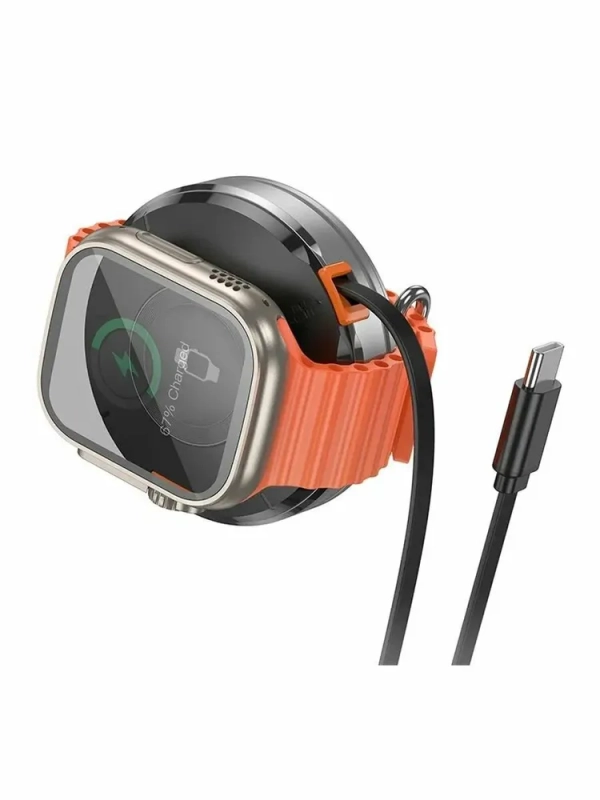 Беспроводное зарядное устройство Hoco CQ18 MagSafe для iPhone и iWatch, серебристое Беспроводное зарядное устройство Hoco CQ18 MagSafe для iPhone и iWatch, серебристое