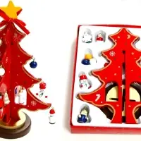 Елка деревянная настольная с игрушками, 23 см Елка деревянная настольная с игрушками, 23 см