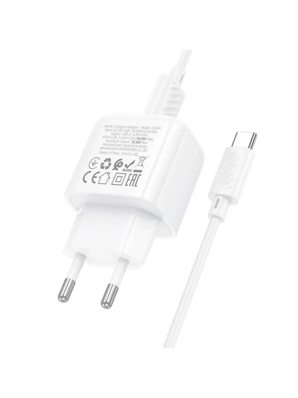 Зарядное устройство USB 3.0 QC с кабелем TYPE-C Зарядное устройство USB 3.0 QC с кабелем TYPE-C