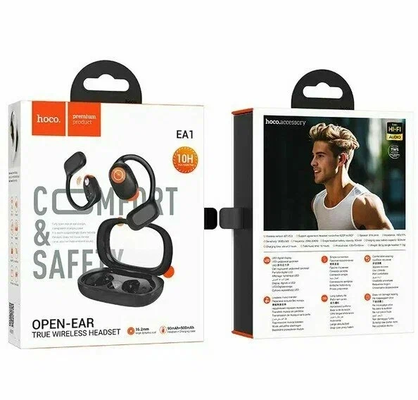 Беспроводные наушники EA1, TWS с заушинами, черные Беспроводные наушники EA1, TWS с заушинами, черные