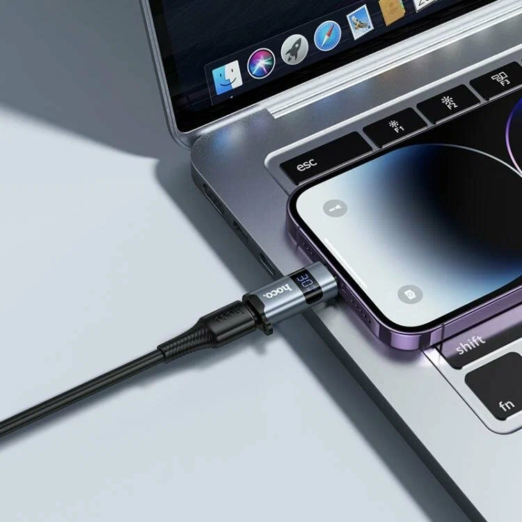 Адаптер Hoco UA44 Lightning - Type-C (с дисплеем)