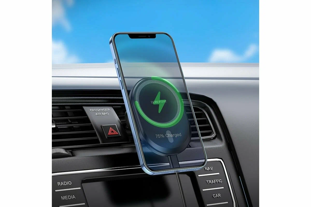 Borofone BH201 Magnetic держатель для автомобиля в воздуховод магнитный 15W черный