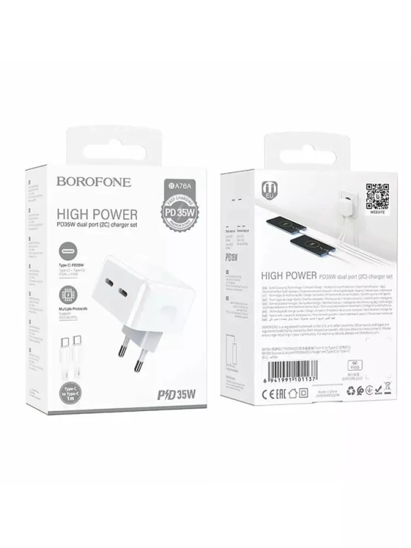 Сетевое зарядное устройство BA76A 35W 2xUSB-C Сетевое зарядное устройство BA76A 35W 2xUSB-C