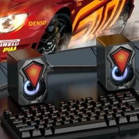 Игровые компьютерные колонки 2.0 HOCO DS30 с активной RGB-подсветкой (6W, USB, AUX)