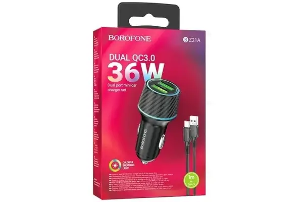 АЗУ BOROFONE BZ21A Brilliant QC3.0 (1-USB/3A) 36W АЗУ BOROFONE BZ21A Brilliant QC3.0 (1-USB/3A) 36W