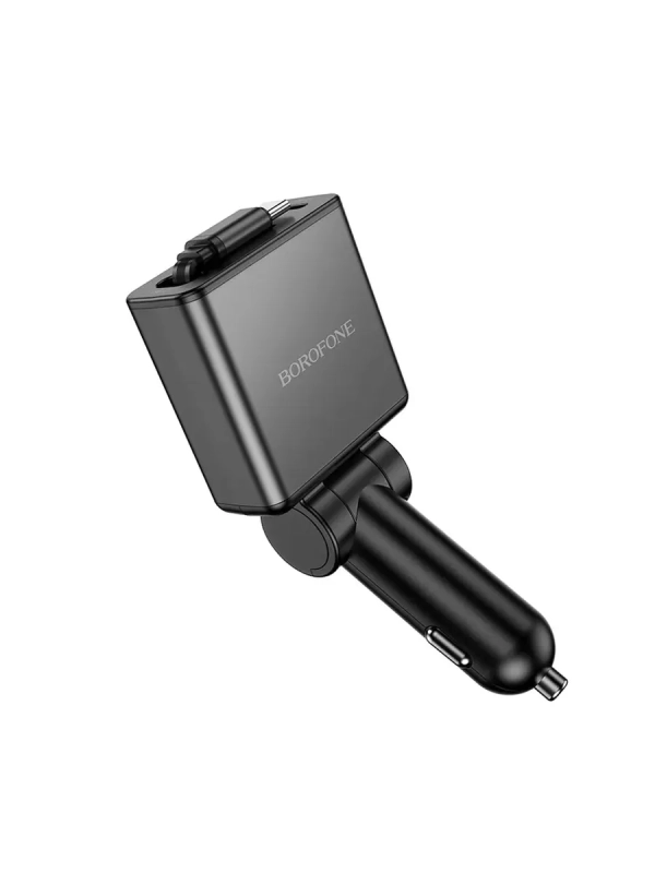 Зарядное устройство в авто с выдвижным кабелем Type-C BZ33 Зарядное устройство в авто с выдвижным кабелем Type-C BZ33