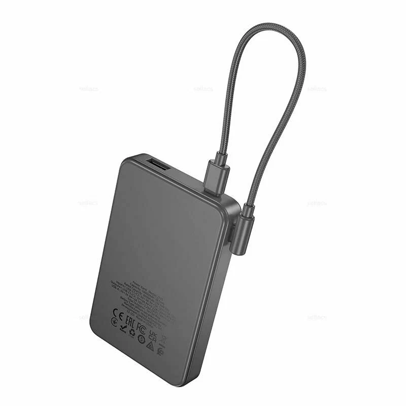 Внешний аккумулятор с кабелем 22.5W+PD20W Hoco 10000 J170 серый