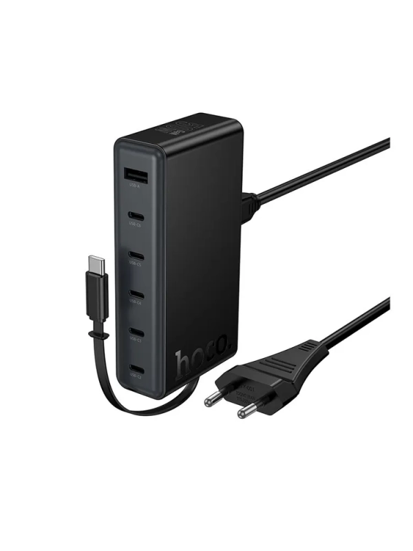 Сетевое зарядное устройство на 6 портов с кабелем рулеткой Сетевое зарядное устройство на 6 портов с кабелем рулеткой