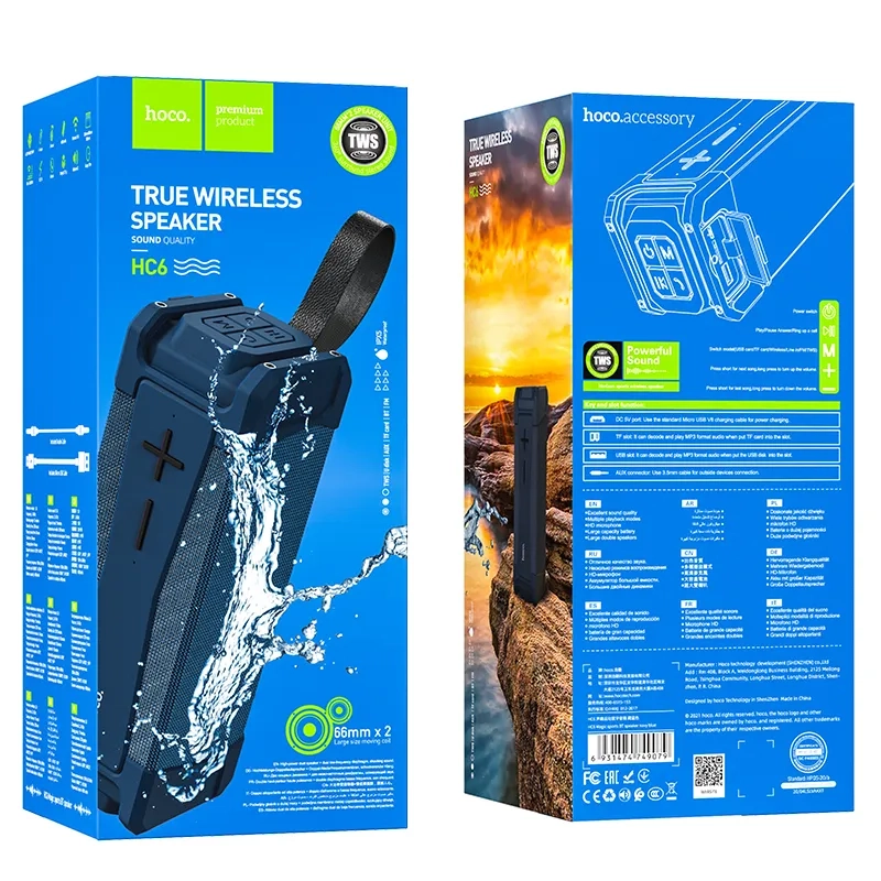 Портативная акустика HC6 Hoco Bluetooth темно-синяя