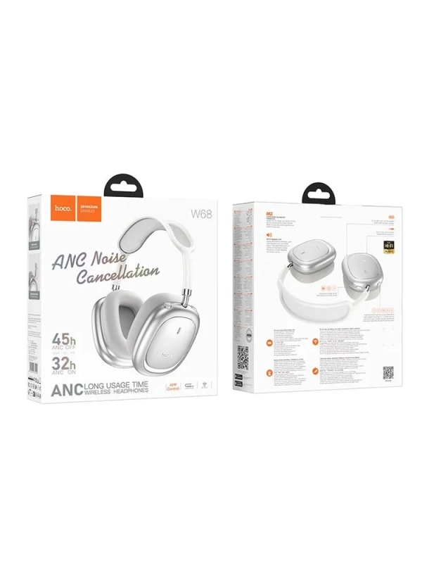 Полноразмерные беспроводные наушники HOCO W68 silver